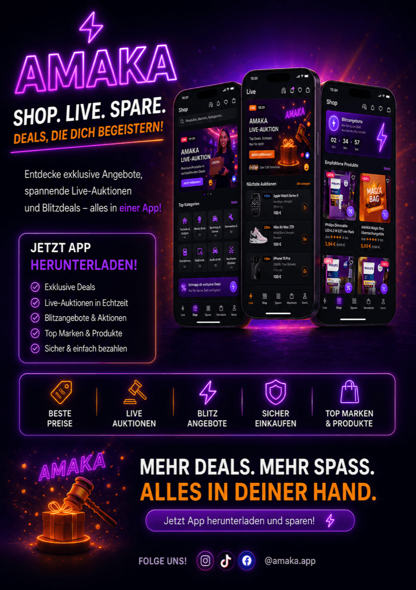 AMAKA — Shop. Live. Spare. Mehr Deals. Mehr Spaß. Alles in deiner Hand.