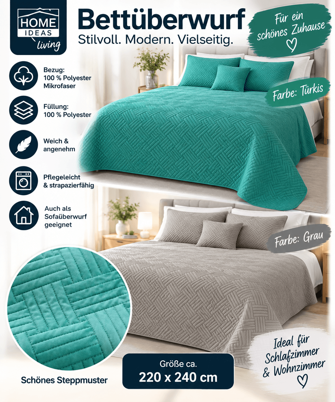 Home Ideas Bettüberwurf