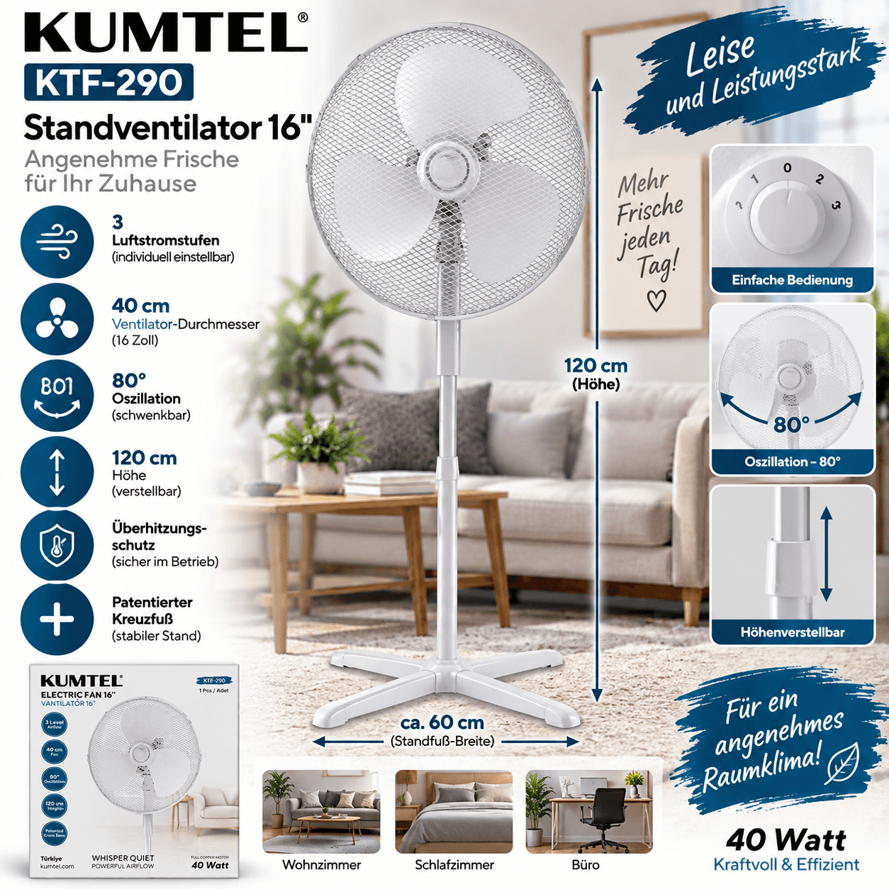 Kumtel Vantilatör 16 Electric Fan