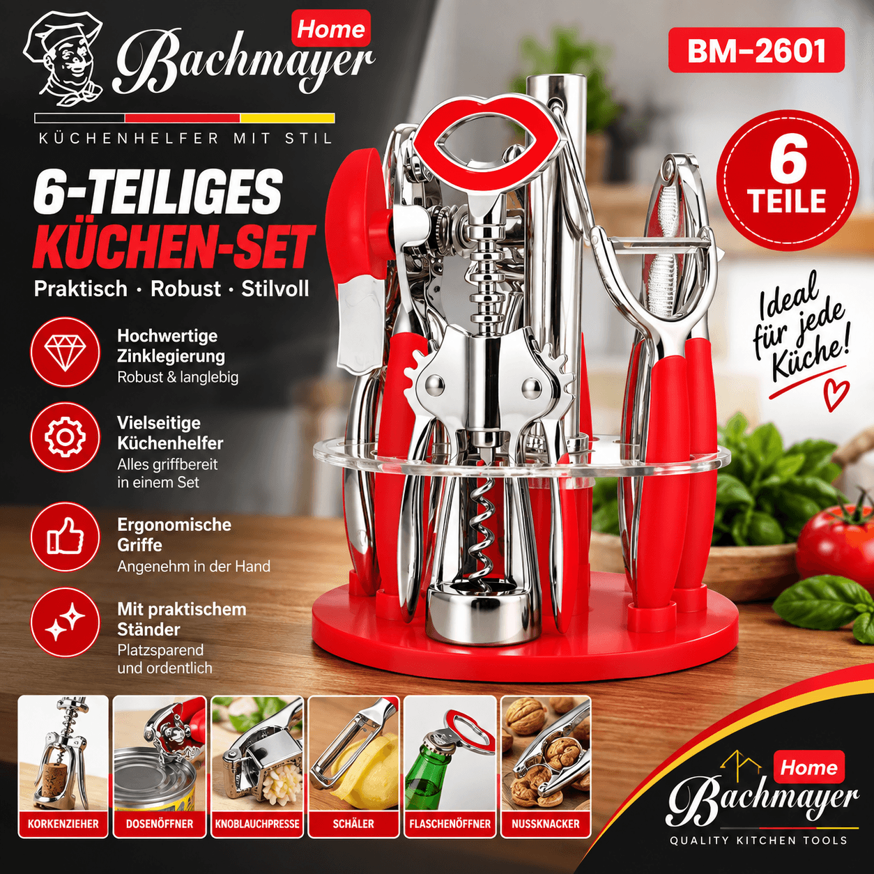 Bachmayer Küchenhelfer-Set 6-teilig