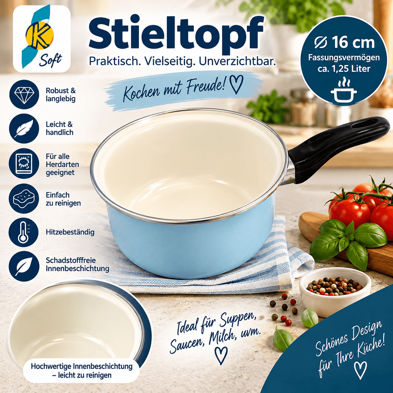 Stieltopf emaille