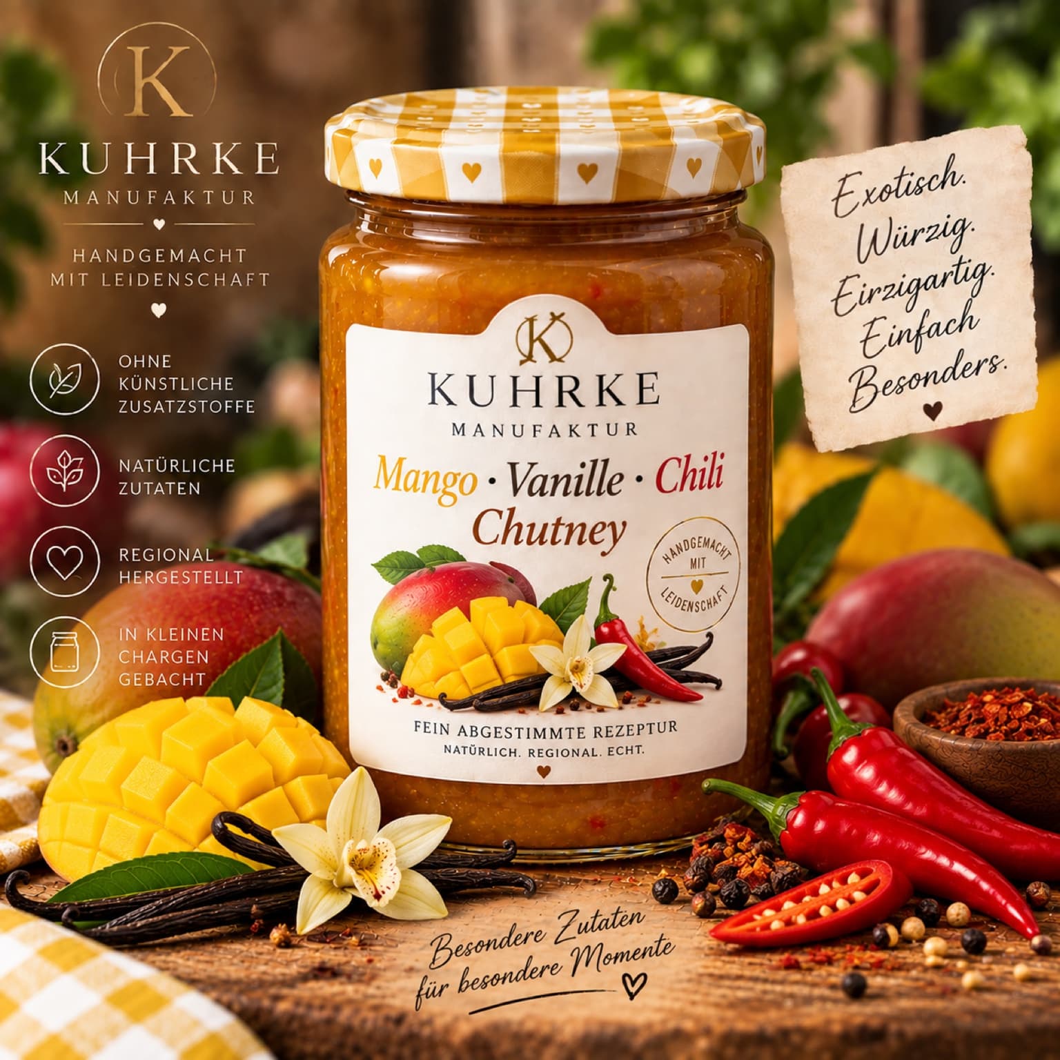 KUHRKE Manufaktur Mango-Vanille-Chili-Chutney
