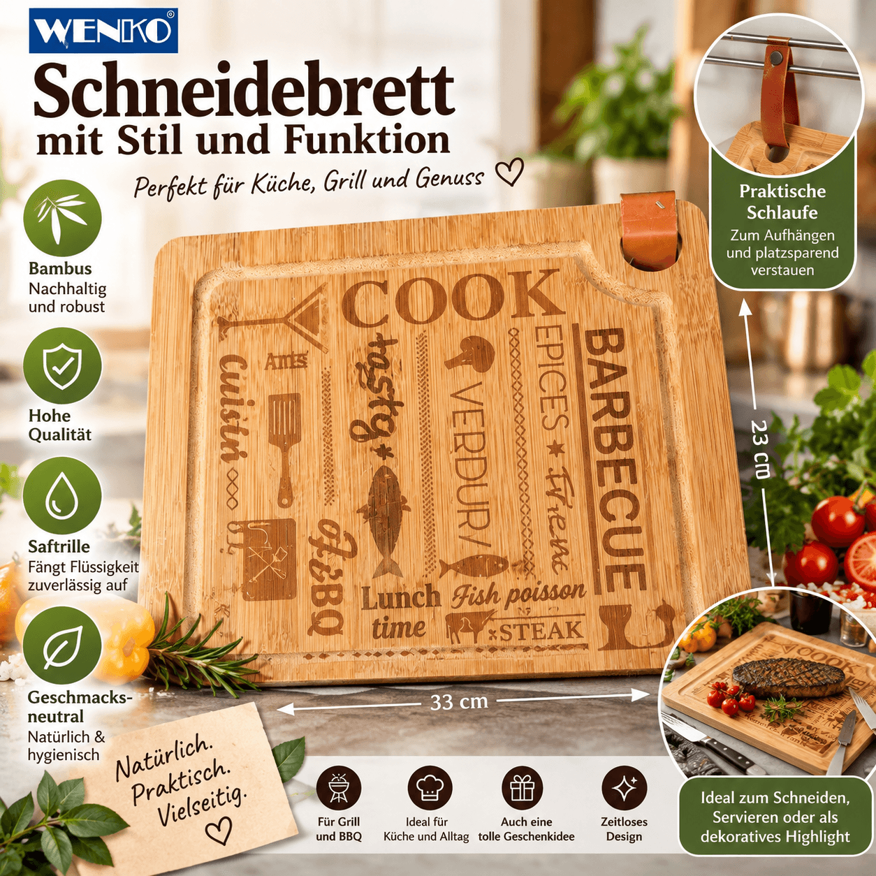 Wenko Schneidebrett Bambus
