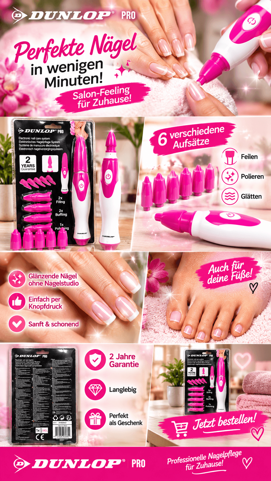 DUNLOP PRO Elektronisches Nagelpflege-System